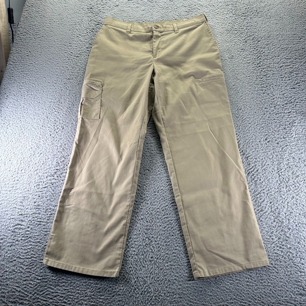 Dickies Pant‎ Womens 12P Brown Polyester Khakis Cargo Straight Tactical Military